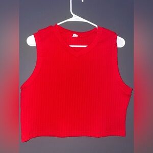SHEIN Vibrant Red Sweater Tank Top